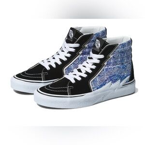 Vans SK8-Hi Bolt Casual Fashion High Top Shoes 'Liquify Black Blue' Women 8.5 US